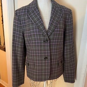Pendleton Plaid Blazer in Purple and Gray